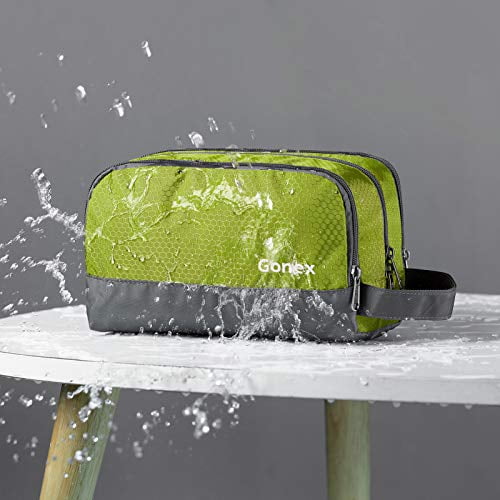 Gonex Travel Toiletry Bag Nylon Dopp Kit Shaving Bag Toiletry Organizer Green