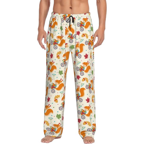 Balery Forest Squirrel Pantalones de pijama para hombre, pijama ultraligero, pantalón de descanso-3X-Large