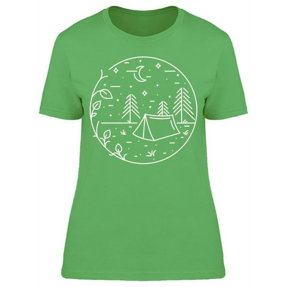 Camping At Night T-Shirt Women -Image by Shutterstock, Female Large