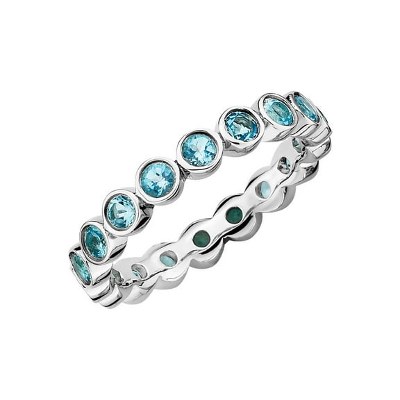 Blue Topaz Ring 1.60 Carat (Ctw) in Sterling Silver