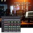 thumbnail image 3 of Amp 4 Channel Audio Mixer Portable Headphone Amp Lightweight Volume Adjustable Knob with 5V Power Interface Headphone Mixer for Guitar TV Mobile phone Recording Studio 4 Channel, 3 of 7