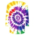 thumbnail image 4 of CYMMPU Loose Fit Round Neck Summer Trendy Shirts Spring Tops 3/4 Sleeve Blouses for Women Dressy Casual Tunic Tops Tie Dye Ombre T-Shirts M, 4 of 5