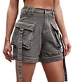 thumbnail image 1 of Durtebeua Woman Jean High Waisted Shorts Casual Shorts for Women Ripped Shorts Grey S, 1 of 6