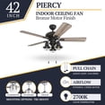 thumbnail image 4 of Prominence Home Piercy Farmhouse LED Ceiling Fan with Light and Remote, 42", 4 of 12