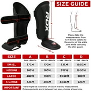 RDX Shin Guards Kickboxing Muay Thai, SATRA SMMAF Approved, Premium Maya Hide Leather, Leg Instep Protection Pads, MMA Martial Arts Kicking Sparring Training Gear, BJJ Karate Boxing Taekwondo, Black
