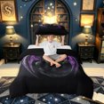 thumbnail image 2 of meiyoeat Romantic Gothic Dragon Twin Duvet Cover for Boys, Purple Rose Floral Animal Twin Bedding, Dark Plum, Black Reversible, 2pcs, 1 Duvet Cover and 1 Pillowcase, 2 of 6
