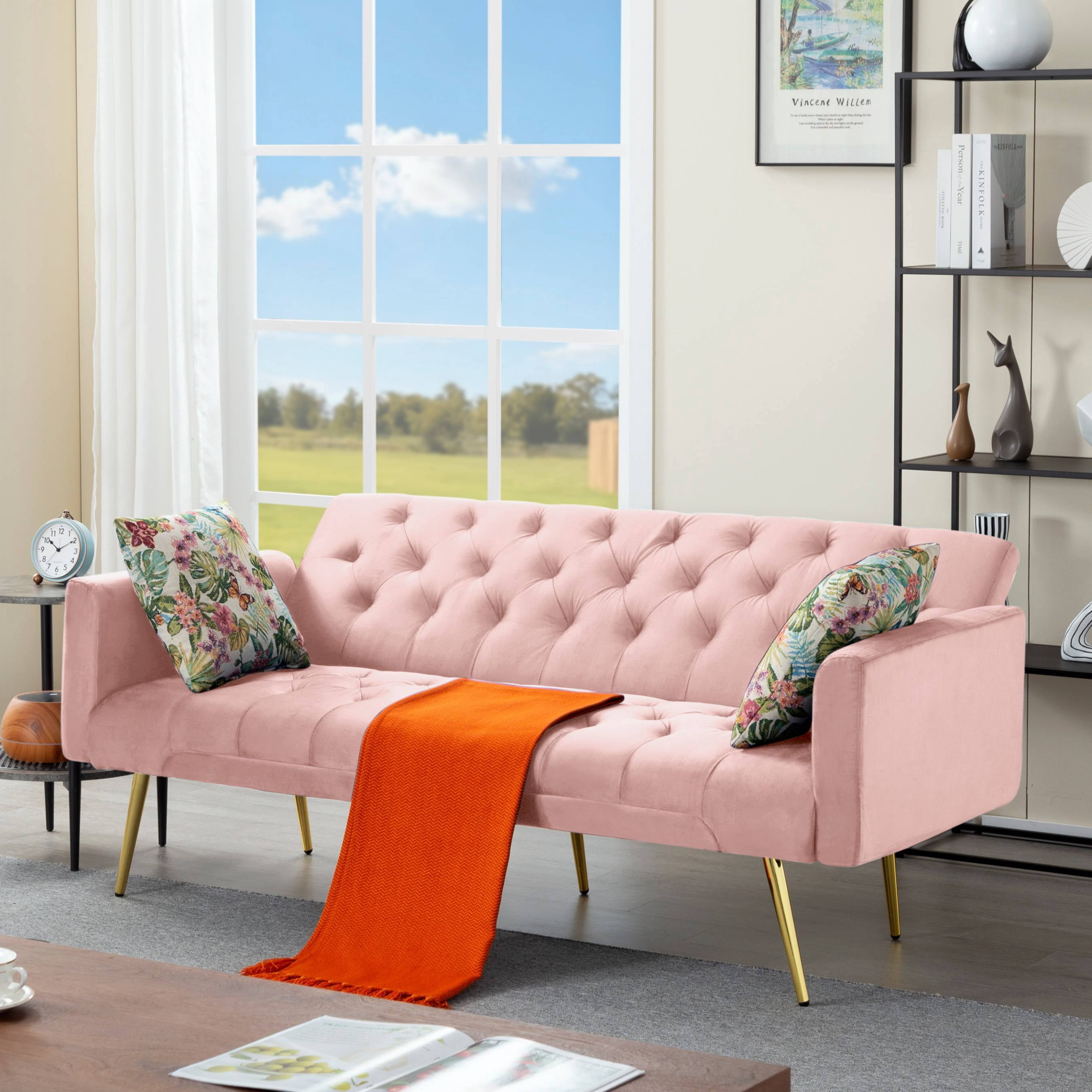 BSHTI 68 inch Modern Futon Sofa Bed, Modern Converted Sofa Bed Couch ,Functioning Futon Sleeper Sofa for Livingroom