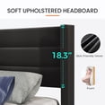 thumbnail image 4 of Sofanext Queen Bed Frame with Wooden Slats Support, Upholstered Platform Bed with Wingback Headboard, No Box Spring Required, Noise-Free Mattress Foundation, Horizontal Stripe, Deep Black, 4 of 8