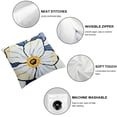 thumbnail image 4 of BANET Pillowcases Decorative Flower Pillow Encasement Envelope Closure Pillow Protector White, 4 of 5