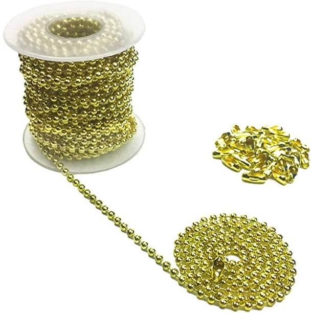 10 Yards 3mm Diameter Brass Beaded Pull Chain Extension Ceiling Light