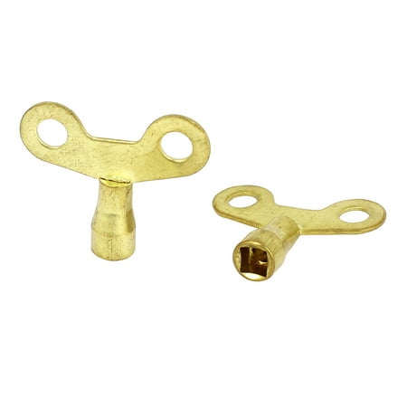Home Bathroom Basin Knob Key Switch Gold Tone 2 Pcs For Water Tap
