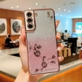 thumbnail image 3 of for Samsung Galaxy S21 FE 5G Glitter Clear Case for Women Girls Cute Flower Bling Sparkle S21 FE Case Luxury Plating Full Lens Camera Protection Phone Cover for S21 FE 5G 6.4" (Pink), 3 of 6