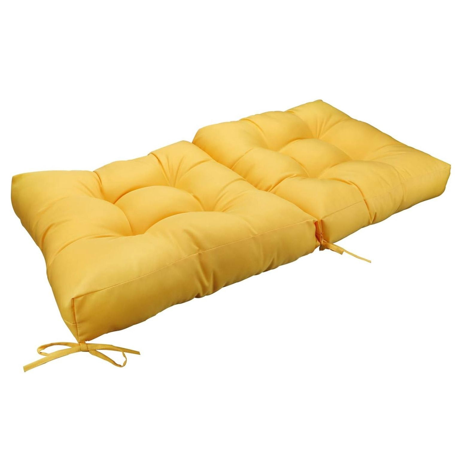 Outdoor Seat Back Chair Cushion, 20" x 20" Indoor Tufted Seating Patio Couch Furniture Replacement Cushions Set (Light Yellow, 1 Count) 1 Count (Pack of 1)