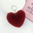 thumbnail image 4 of Heart Shape Hair Pendant Handbag Decor Keychain Key Buckle Ring Shoulder Bag Hanging Ornaments, 4 of 4