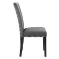thumbnail image 4 of New Classic Furniture 37.75" Velvet & Wood Dining Chair in Gray (Set of 2), 4 of 6