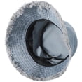 thumbnail image 6 of Kukuzhu Frayed Denim Bucket Hat Distressed Jean Fisherman Cap Wide Brim Boonie Sun Hat Packable Beach Cap for Women Men, 6 of 7