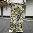 thumbnail image 7 of GrmtClth Pants for Men Camouflage Print Wide Leg Loose Casual Sweatpants Adjustable Drawstring Elastic Waist with Patch Pockets S, 7 of 7