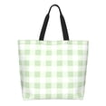 thumbnail image 1 of Disketp Pistachio Green Checkboard Bolsa Tote Estampada para Mujer, Bolso de Hombro y de Mano para Compras y Viajes, 1 of 8