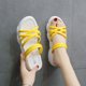 thumbnail image 1 of Moda Cómodo Simple Todo Sandalias Cabeza redonda Punta abierta Pino Pastel Fondo Zapatillas Un estilo de dos Use Sandalias de tacón bajo35 Gao Jinjia LED, 1 of 2