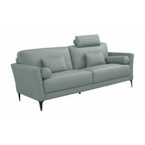 ACME Tussio Loveseat w/5 Pillows, Watery Top Grain Leather
