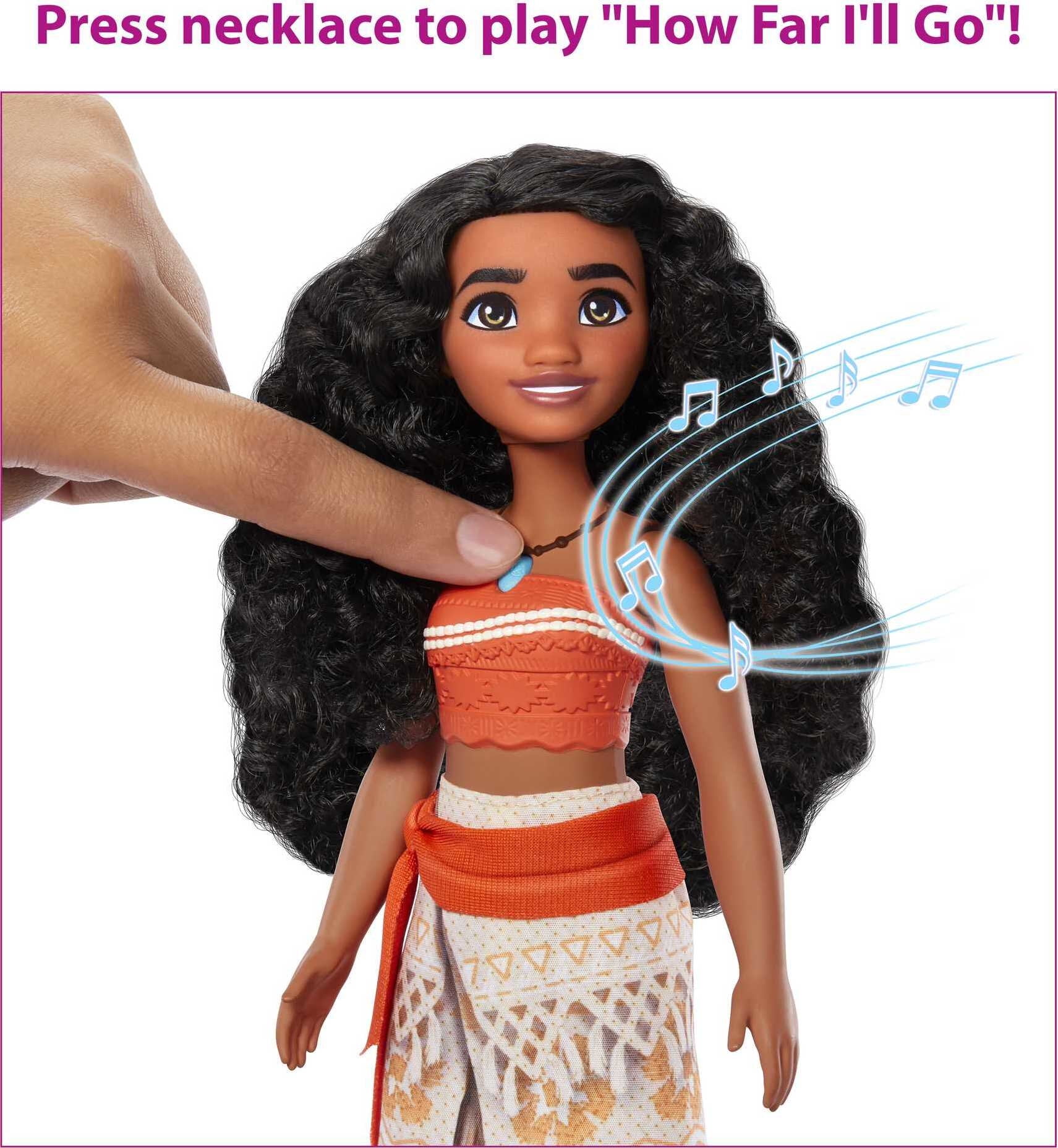 Disney Princess Singing Moana Fashion Doll in Signature Outfit, Sings "How Far I'll Go"