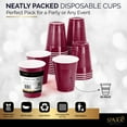 thumbnail image 2 of Disposable Cups, Burgundy 18-Ounce Plastic Party Cups, Strong and Sturdy for Wedding, Christmas, Halloween, 50 Pack, 2 of 6