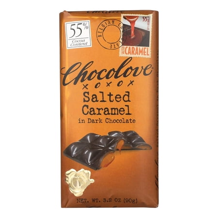 Chocolove Xoxox  Bar Fld  Dark Chocolate  S.Crml 55%  Pack of 10  Size - 3.2 OZ  Quantity - 1 Case