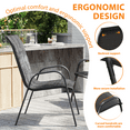 thumbnail image 3 of ELPOSUN Patio Chairs Set of 2, Outdoor Stackable Dining Chairs for All Weather, Breathable Garden Outdoor Furniture for Backyard Deck,Dark gray, 3 of 5
