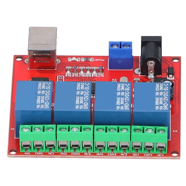 4 Channel Relay Module Drive‑Free PC Intelligent Switch Controller PCB Board DC 12V