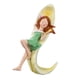 thumbnail image 4 of Estatua de niña con plumas, figura de niña, pieza decorativa de resina, adorno de escritorio, decoración del hogar para tocador, comedor, entrada Verde Amarillo, 4 of 9