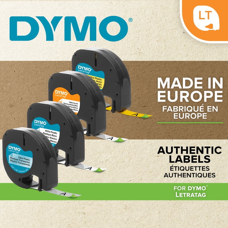 Label Orison Dymo Letratag Tape Refills - 1/2" X 13' Black On Yellow, 2 Pack (Compatible With LT Series)