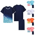 thumbnail image 5 of Odeerbi 4-14 Años Conjunto de Verano Para Niños de Atletismo Camiseta de Running de Secado Rápido Camiseta de Manga Corta Transpirable Camiseta de Manga Corta Con Degradado, 5 of 5