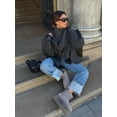 thumbnail image 2 of Abrigo de retazos de manga larga con cuello de bufanda para mujer, abrigo elegante con botones sueltos, ropa de calle de otoño, novedad de 2024, 2 of 5