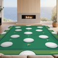 thumbnail image 2 of Design&I 8'x10' Washable Area Rug Extra Large Skid-Resistant Low Profile Golf Course Inspired Numbered Holes Striped Field Theme Athletic for Living Room, Family, 2 of 7
