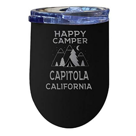 

Capitola California Souvenir 12 oz Black Laser Etched Insulated Wine Stainless Steel Tumbler