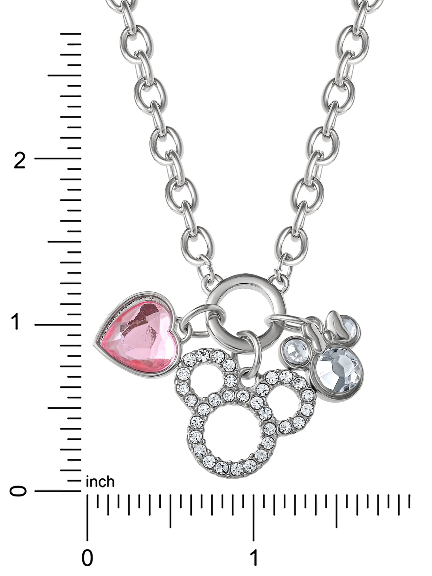 Disney Mickey Mouse & Minnie Mouse Charm Necklace with Adjustable Chain