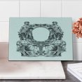 thumbnail image 2 of Victorian Cutting Board, Old Victorian Frame 2 Man and 2 Woman Baroque Crown Cartoon Art, Decorative Tempered Glass Cutting and Serving Board, Small Size, Black White, by Ambesonne, 2 of 5