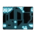 thumbnail image 1 of Flannel Non-slip Area Rug, 63"x48" No Shedding Living Room Bedroom Dining Room Home Office Area Rug, Blue Futuristic Technology Pattern, 1 of 6