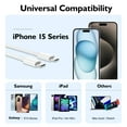 thumbnail image 7 of iPhone 15 Charger, Long White 10ft 5 Pack USB C to USB C Fast Charging Cable,60W Charger Cord for iPhone 15/iPad/Samsung galaxy, 7 of 7