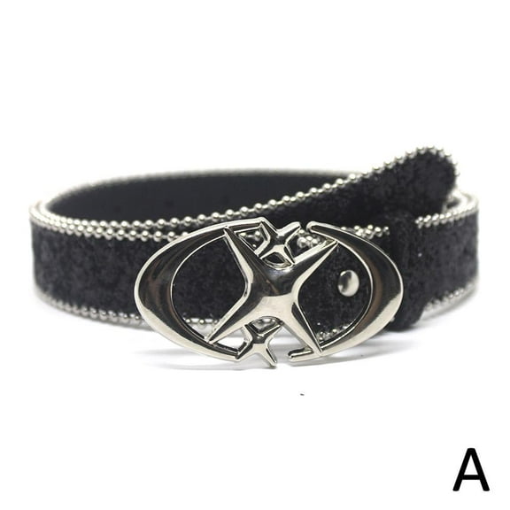 Punk Star Moon Belt Y2K Glitter Rhinestone PU Leather Waist Belt For Women Waistband Jeans Dresses Gothic Men