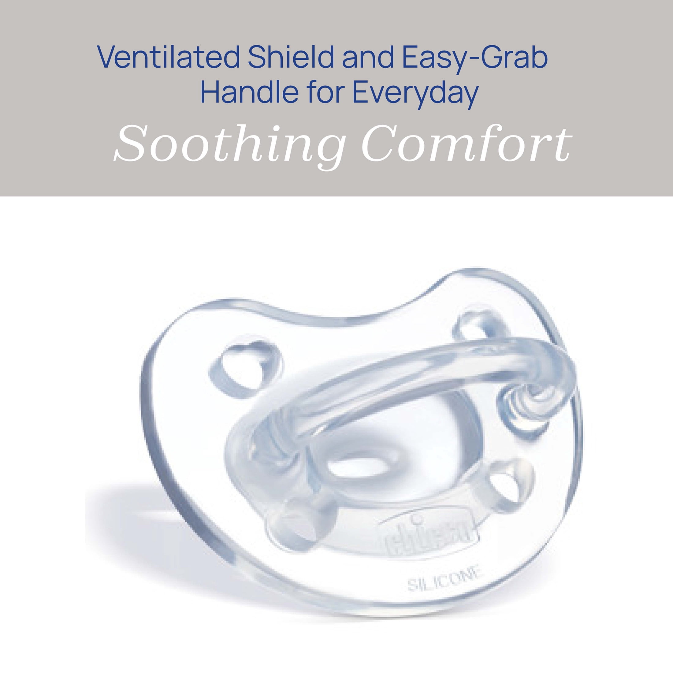 Chicco PhysioForma® Orthodontic One-Piece Silicone Pacifier, 4-Pack, 0-6m - Clear, New