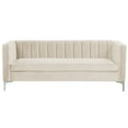 thumbnail image 2 of Morden Fort Contemporary Living Room Sofa Velvet Upholstered Couch Beige, 2 of 8