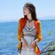 thumbnail image 4 of Lightweight Tie Dyeing Scarf For Women Summer Sun Protection Headscarf Multipurpose Shawl Head Wrap Yellow coffee, 4 of 4