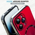 thumbnail image 4 of Compatible with iPhone 14 Pro Max Case (Support for Magsafe) Magnetic Gradient Case with Wireless Charger, Gradient Glass Back Cover with Lens Screen Protector Cover for Girls Women -Red, 4 of 6