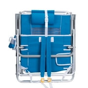 GCI Outdoor SunShade Backpack Beach Chair Reclining Low Profile Seat with Canopy, Saybrook Blue