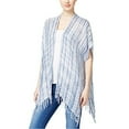 thumbnail image 3 of Collection XIIX Women’s Striped Confetti Poncho, Denim Blue (One Size), 3 of 4