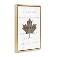 thumbnail image 3 of Stupell Industries Canada History Maple Leaf Gold Framed Floater Canvas Wall Art design by Lil' Rue, 31 x 21, 3 of 9