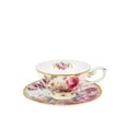thumbnail image 2 of Euro Porcelain 24-pc. Vintage Tea Coffee Cup Dining Dessert Set 24K Gold Plated Roses Decorated Floral Pattern - Hand Painted Service for 6 Luxury Bone China Tableware, 2 of 5
