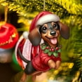 thumbnail image 4 of CuiLiyq Puppy Christmas Tree Ornaments, Dog with Christmas Hat Stocking Ornament, Lovers Giftse Hanging Decoration, Christmas Decor for Home Holiday, 4 of 7