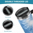 thumbnail image 5 of 30oz insulated car cup with handle and straw suitable for all ages Stainless steel vacuum insulated cup. Warm Blue Tie-dye Pattern, 5 of 10